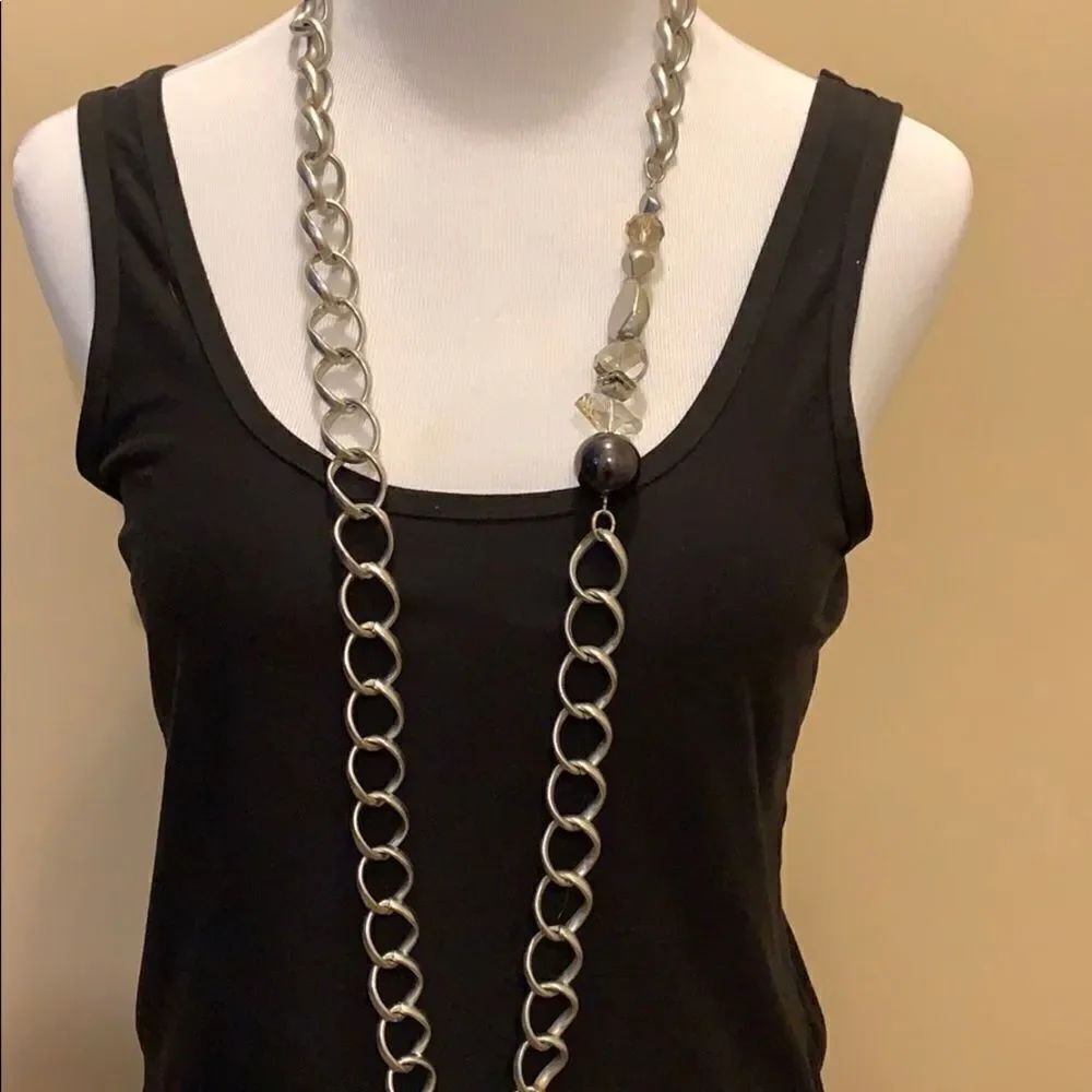 Chico’s statement silver tone necklace